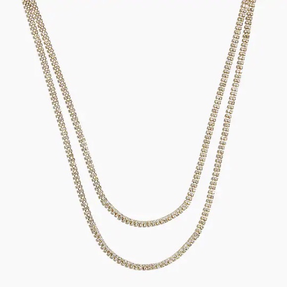 J. Crew Factory Crystal Two Layer Statement Necklace - Picture 2 of 8